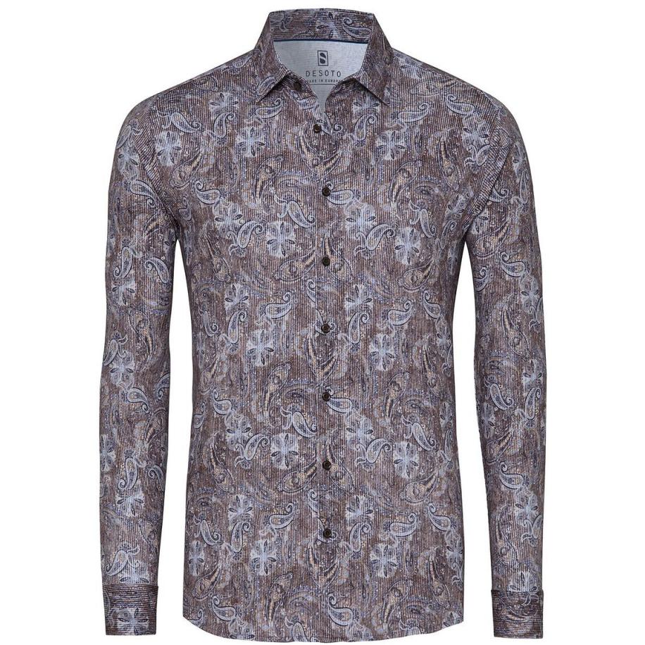 Desoto Overhemd Corduroy Optics Bruin Bruin