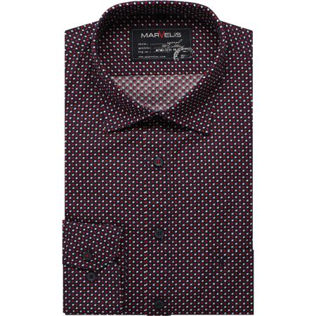 Marvelis Casual Overhemd rood, Motief