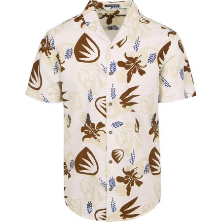 No Excess Short Sleeve Overhemd Seersucker Beige