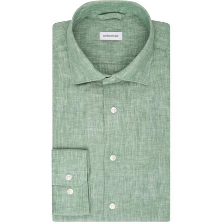 Seidensticker Linnen Overhemd lichtgroen, Effen