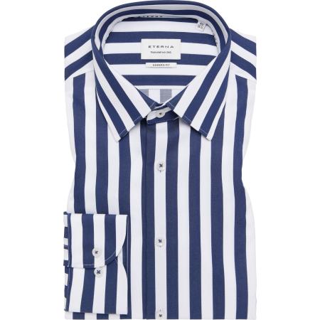 ETERNA Overhemd blauw, Gestreept