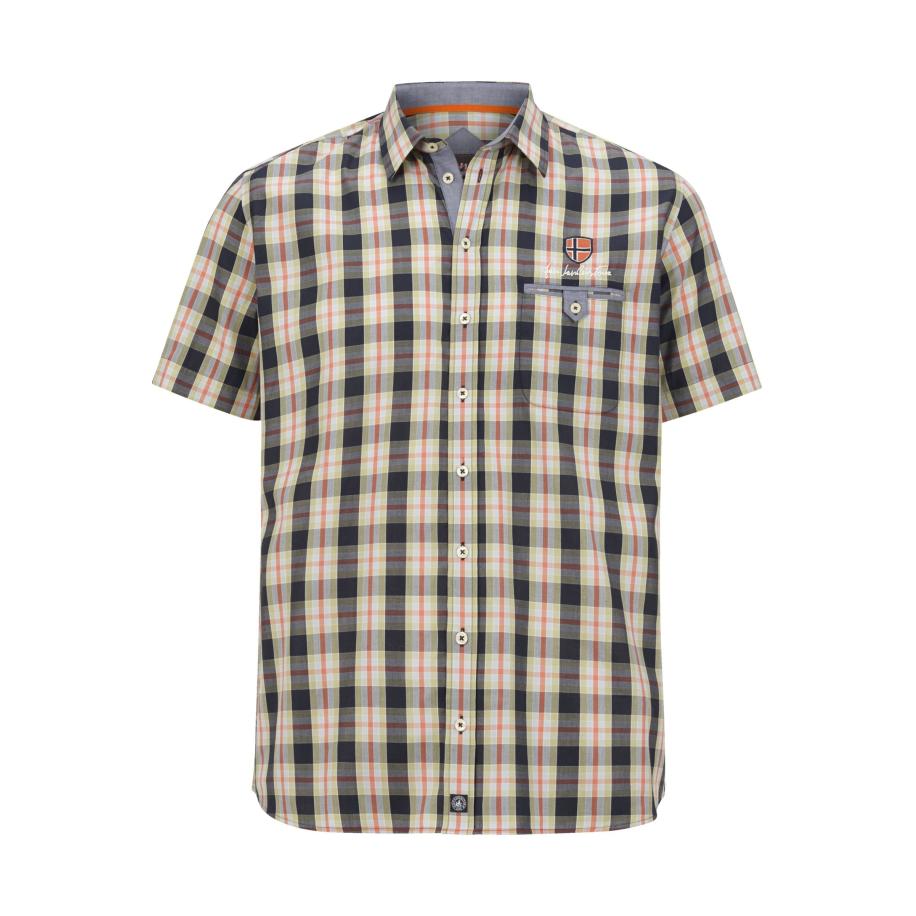 Jan Vanderstorm Overhemd Korte mouw blauw Blauw