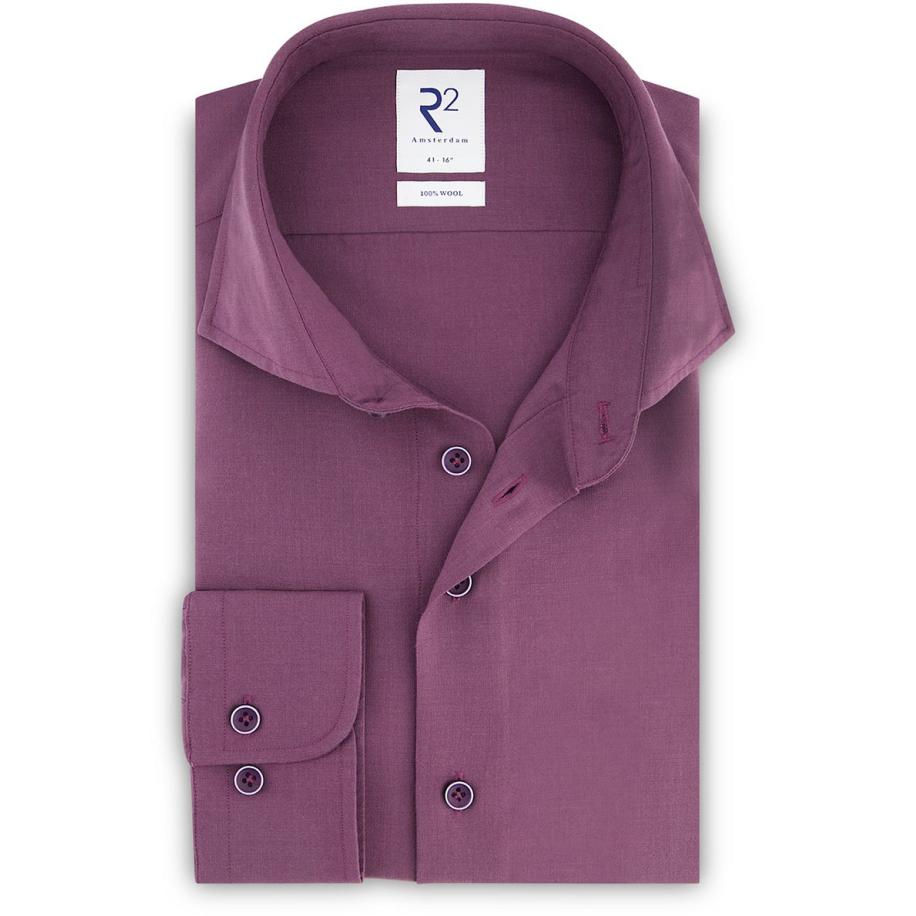 R2 Overhemd Wol Paars Paars