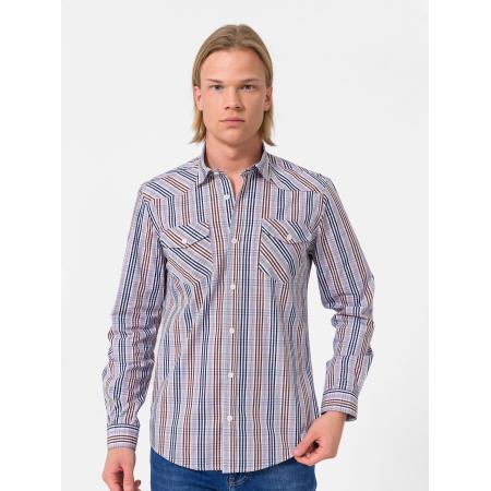 By Diess Collection By Diess Collection Overhemd navy / bruin / grijs