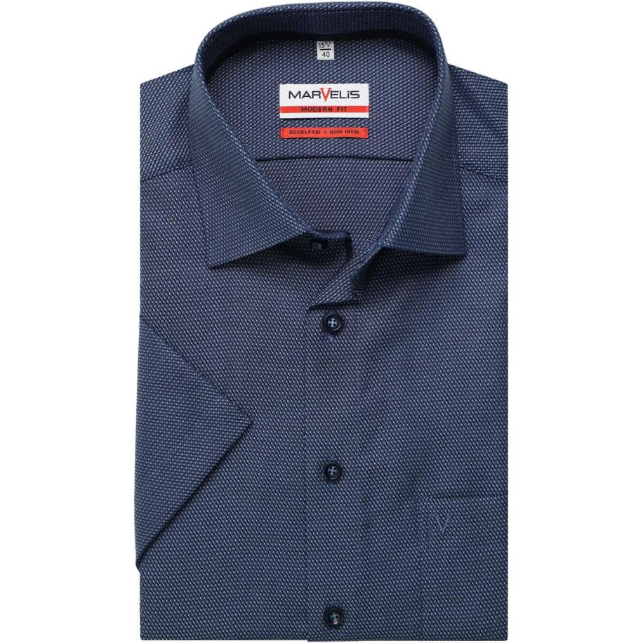Marvelis Overhemd Korte mouw marine Blauw