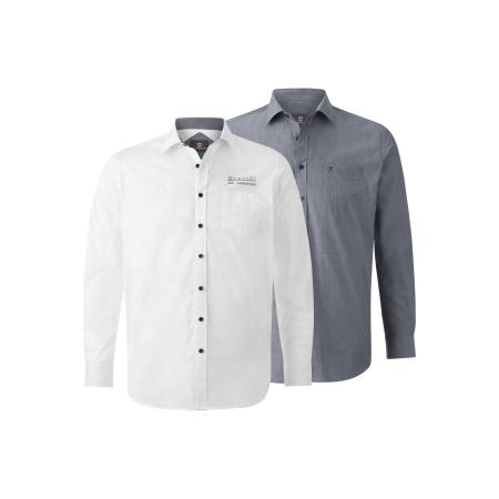 Jan Vanderstorm Overhemd blauw, Effen