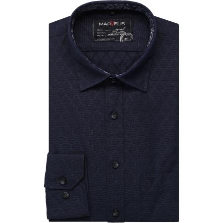 Marvelis Casual Overhemd marine, Motief