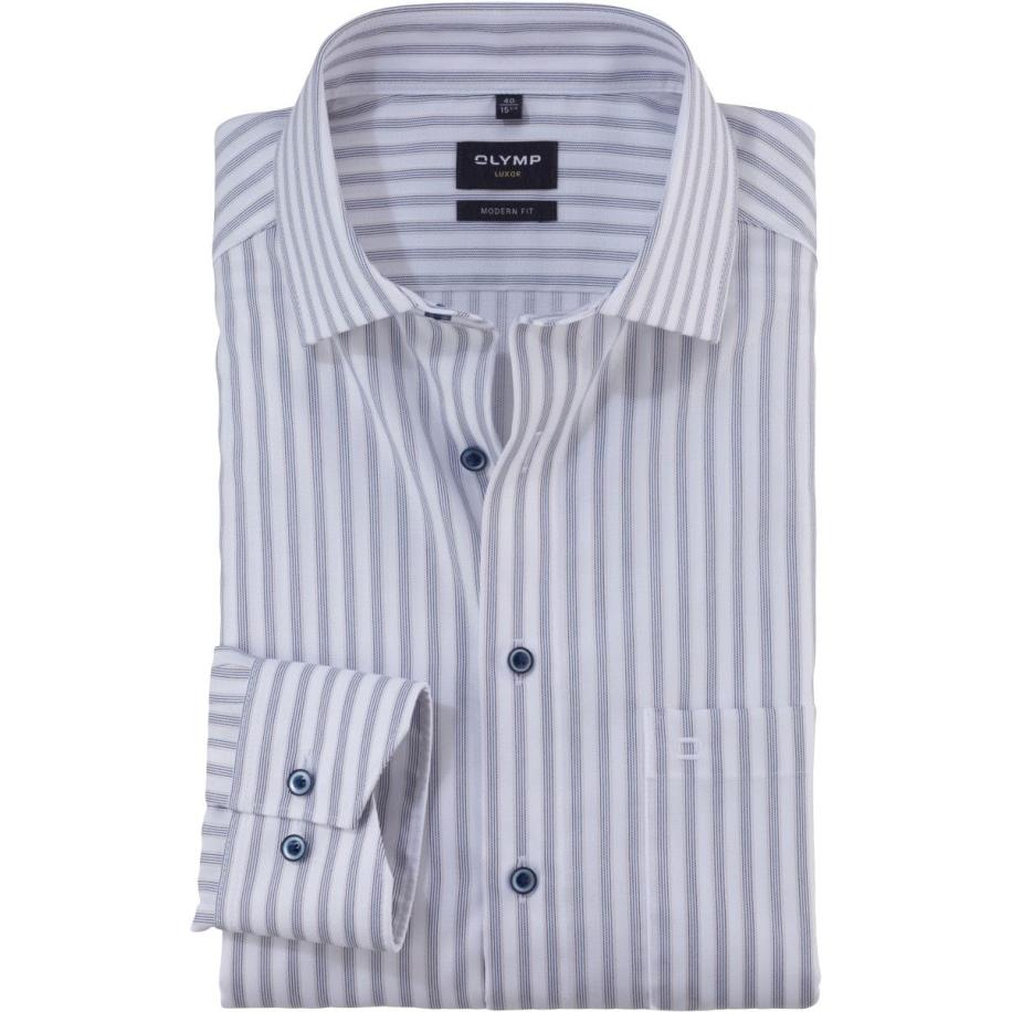 OLYMP Luxor Overhemd marine, Gestreept Blauw