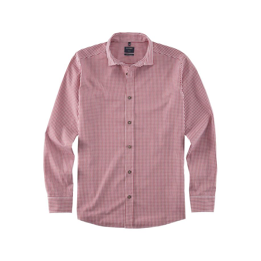 OLYMP Casual Overhemd rood, Vichy ruit Rood