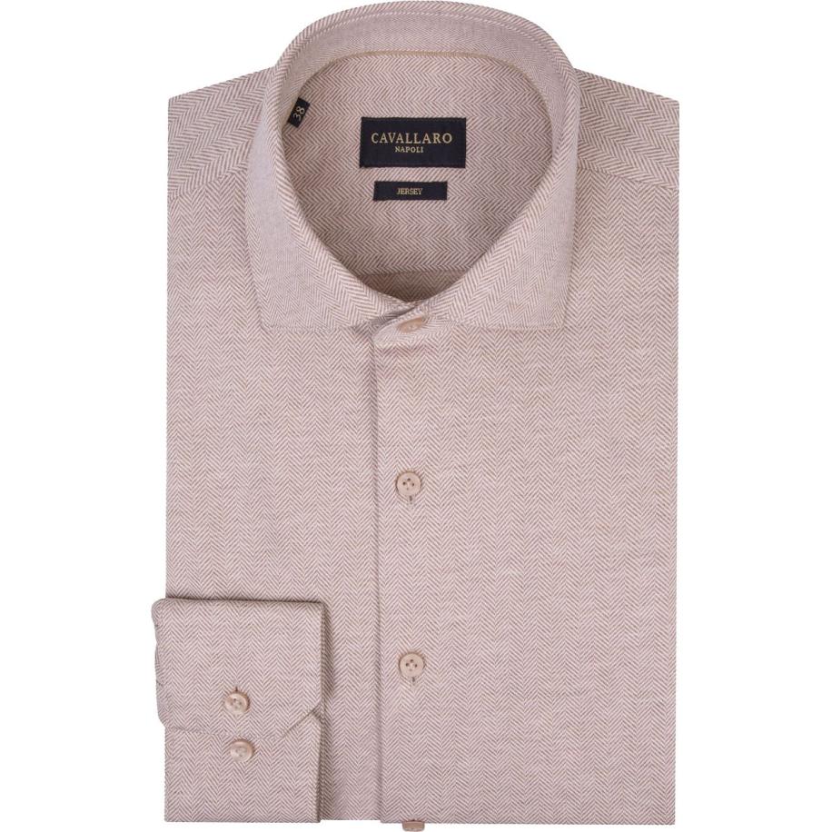 Cavallaro Brizino Overhemd Sand Bruin
