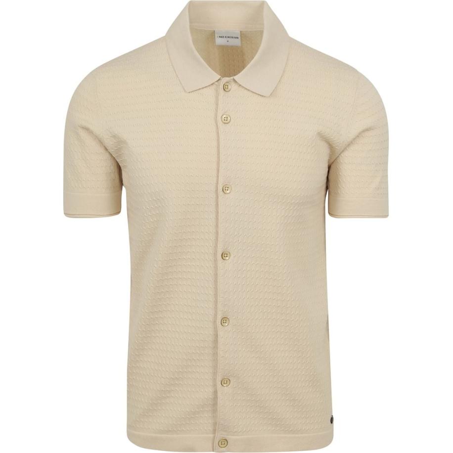 No Excess Shirt Structuur Ecru Bruin