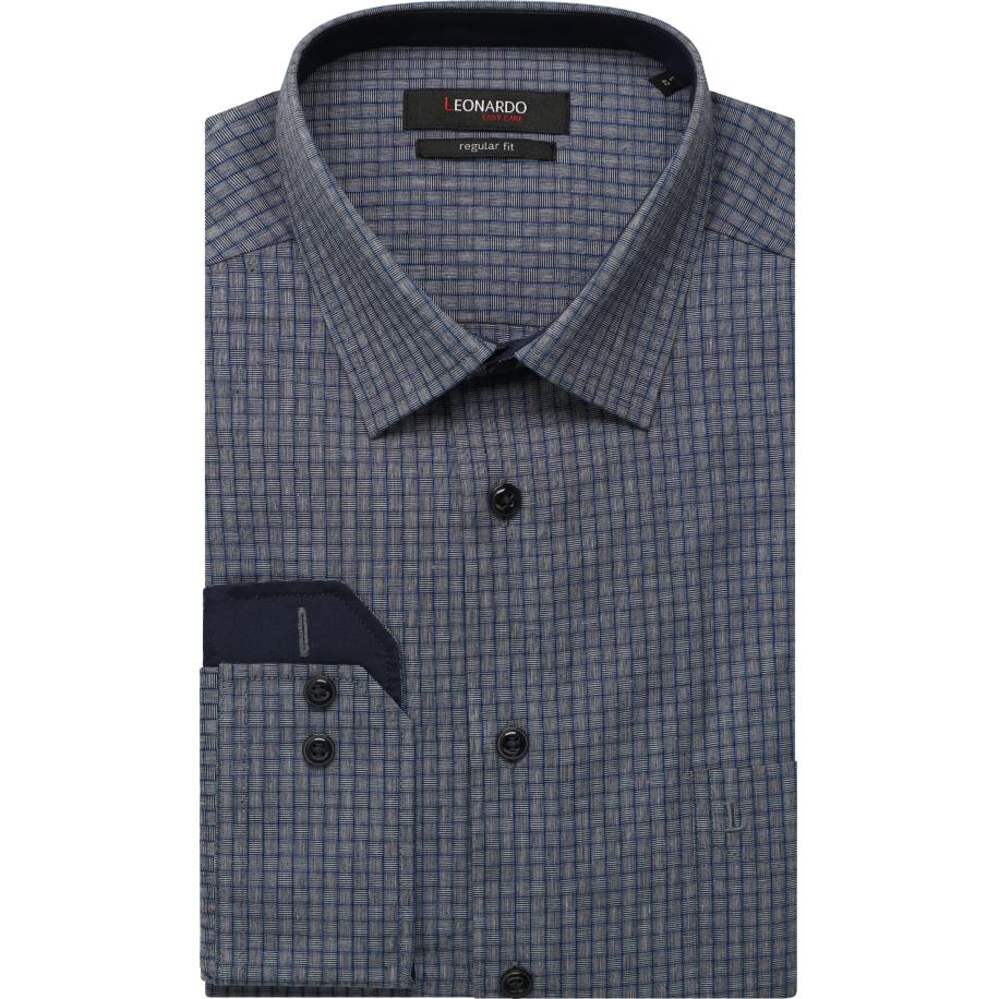 Leonardo by Jupiter Overhemd grijs, Ruit Grijs
