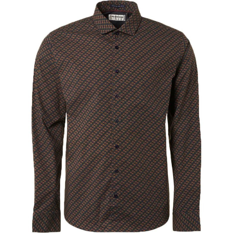 No Excess Overhemd Print Caramel Multicolor