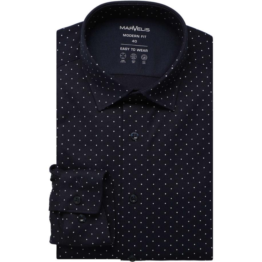 Marvelis Performance Jersey shirt marine, Bedrukt Blauw