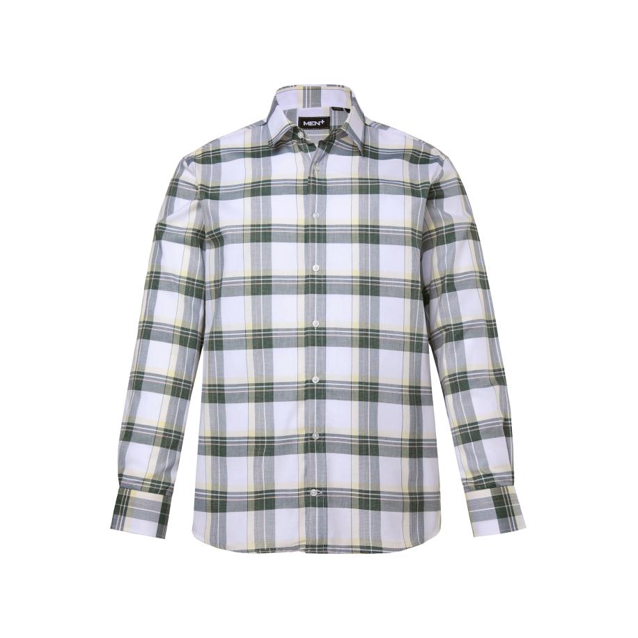 men plus Men Plus Overhemd groen / donkergroen / wit -
