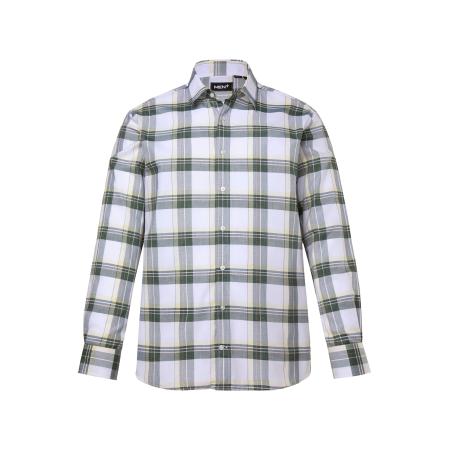 men plus Men Plus Overhemd groen / donkergroen / wit