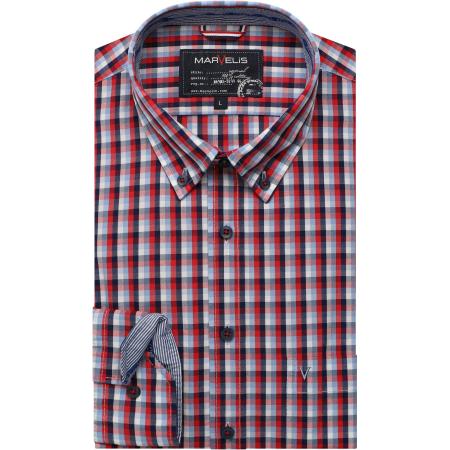 Marvelis Casual Overhemd marine, Ruit