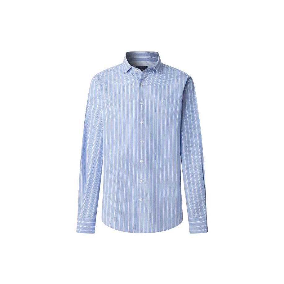 Hackett London Overhemd City marine / lichtblauw / wit Blauw