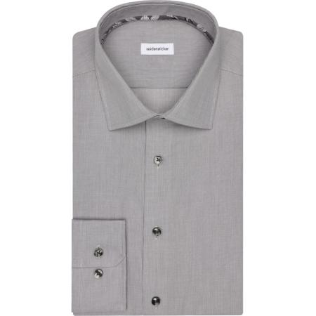 Seidensticker Overhemd grijs, Effen