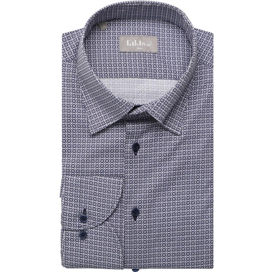 fakts Overhemd Marine, Motief Blauw