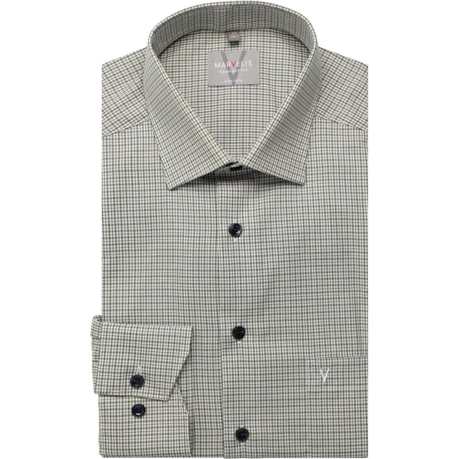 Marvelis Overhemd olijf, Ruit Groen