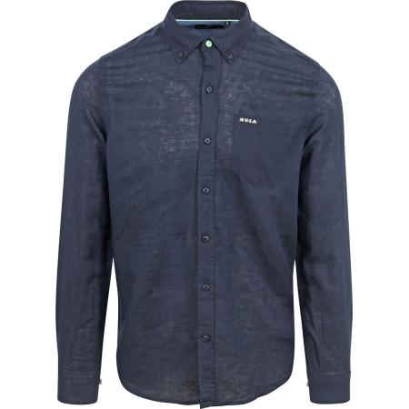 NZA Overhemd Okarito Linnen Navy