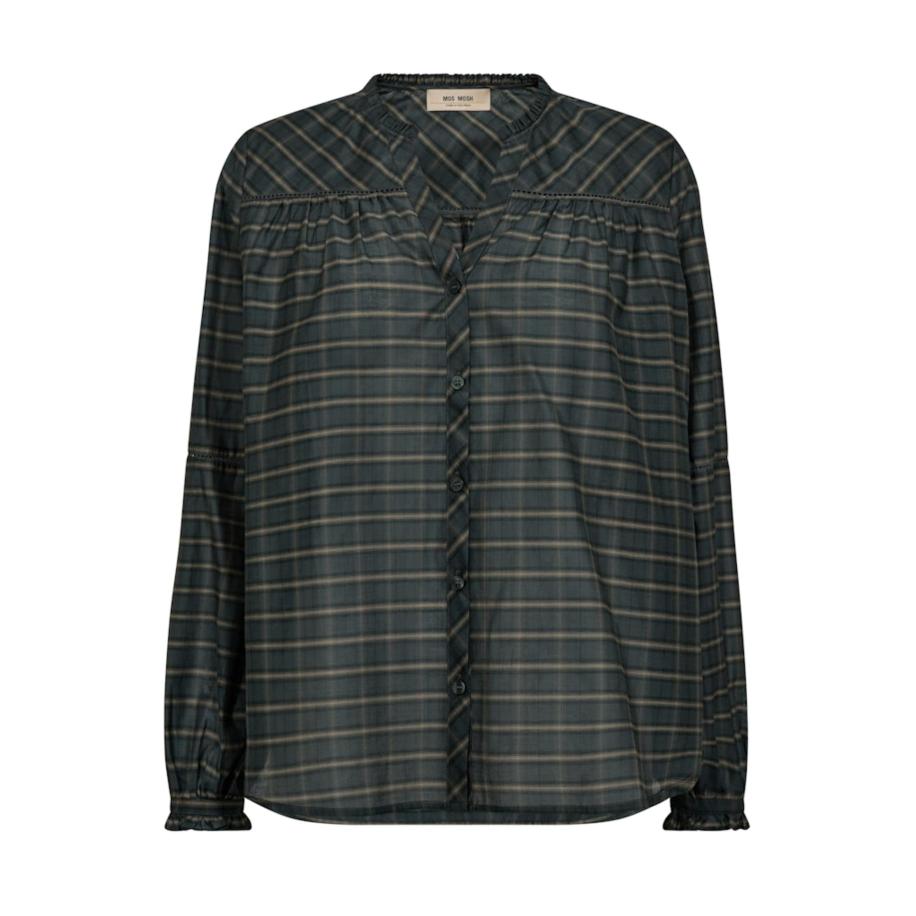 Mos Mosh MOS MOSH Blouse MMBenedetta ombergrijs / donkergroen -