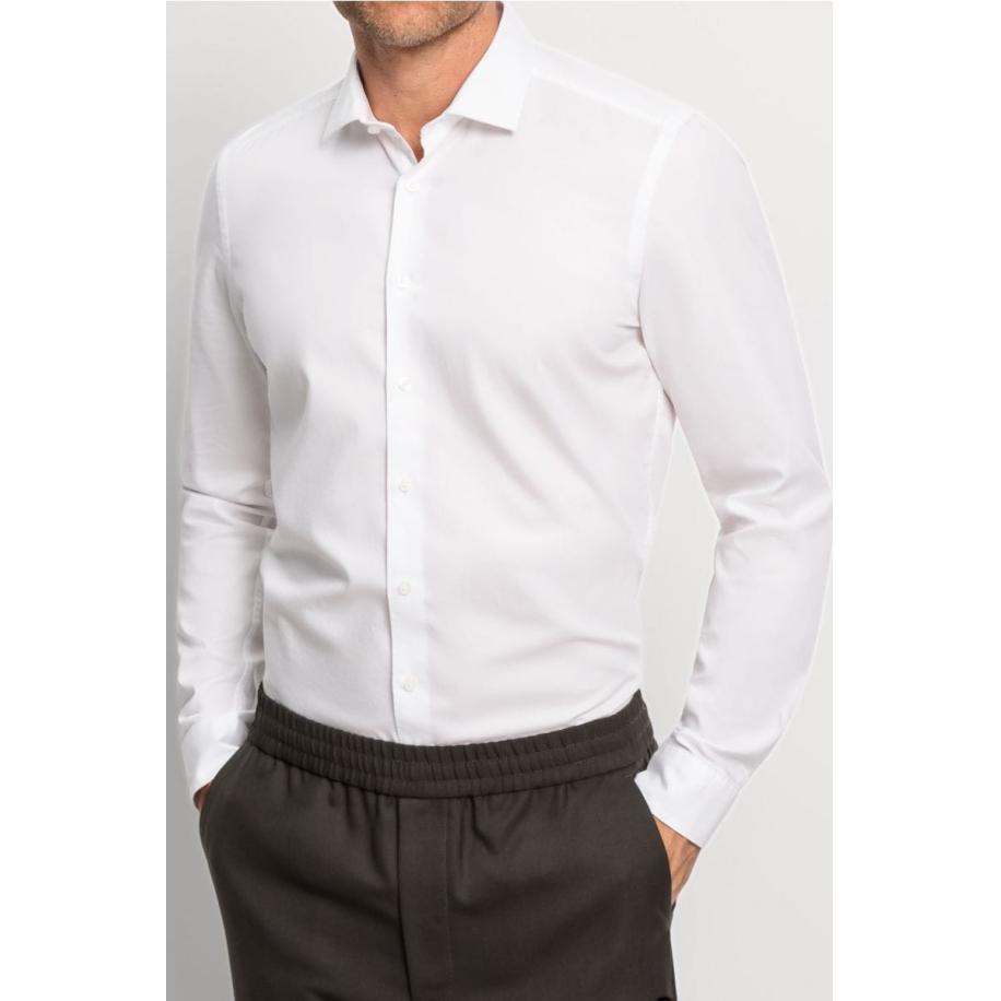 OLYMP Level Five Garment Washed Overhemd wit, Melange Wit