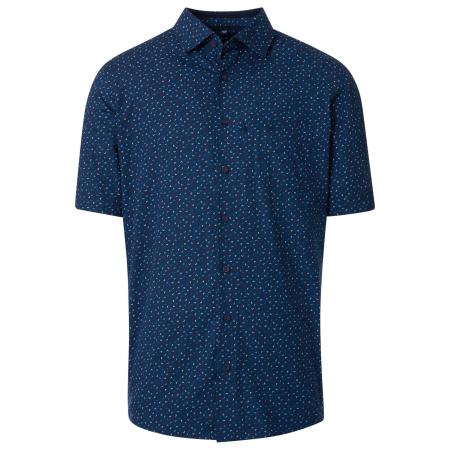 Redmond Casual Overhemd Korte mouw blauw