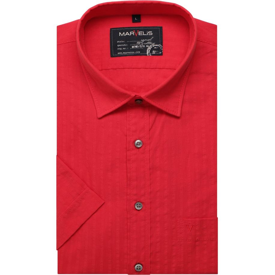 Marvelis Casual Overhemd Korte mouw rood Rood