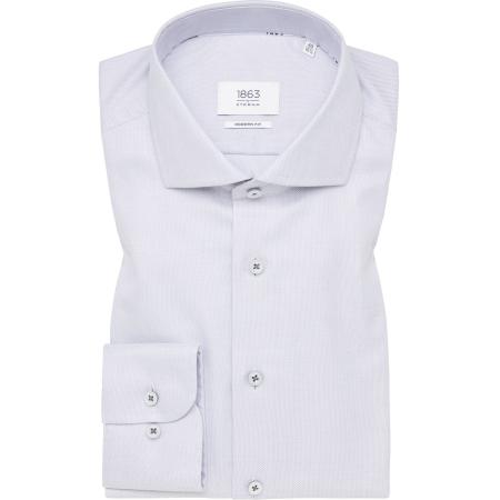 ETERNA 1863 Overhemd lichtgrijs, Gestructureerd