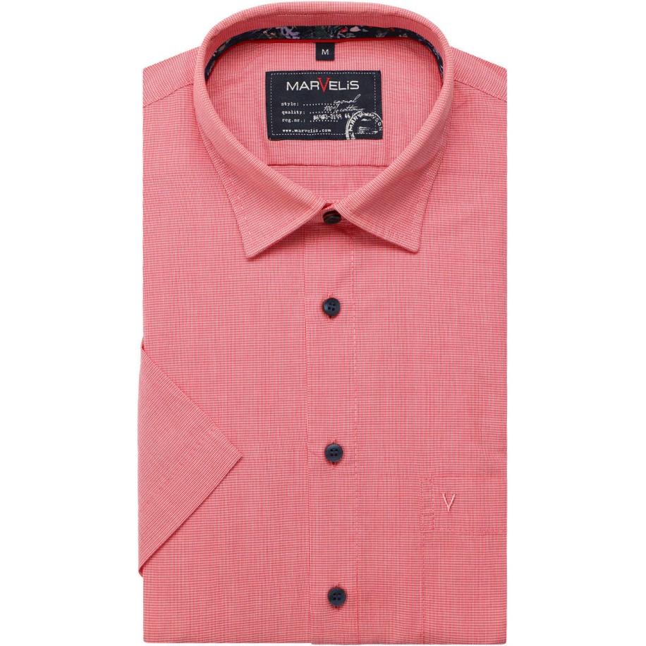 Marvelis Casual Overhemd Korte mouw rood Rood