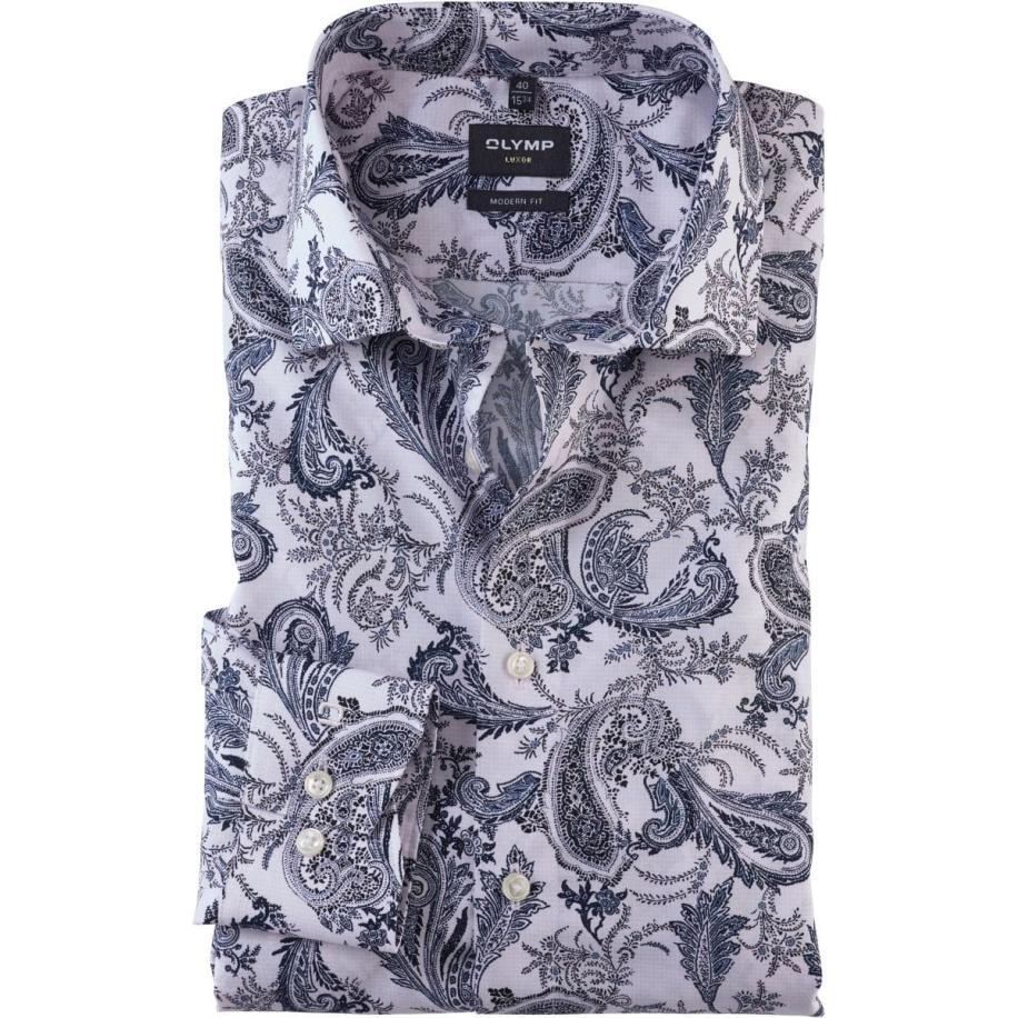 OLYMP Luxor Overhemd lichtroos, Bedrukt Multicolor
