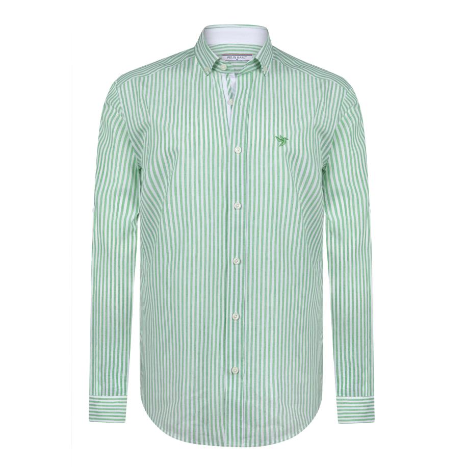 Felix Hardy Felix Hardy Overhemd groen / wit -