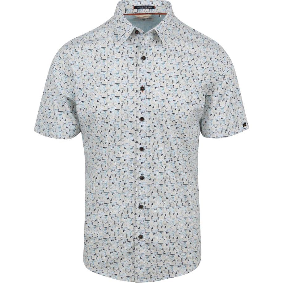 No Excess Overhemd Wit Multicolour Print Multicolor