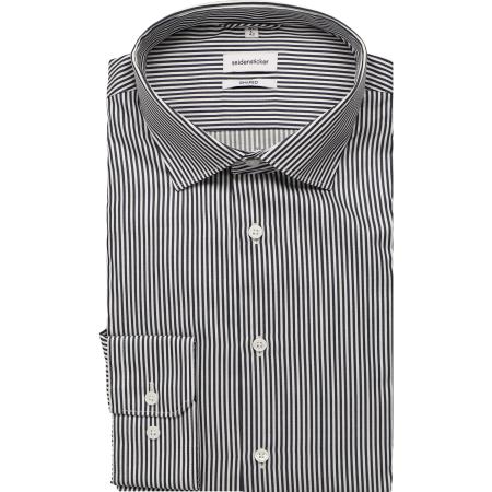 Seidensticker Overhemd donkerblauw, Gestreept