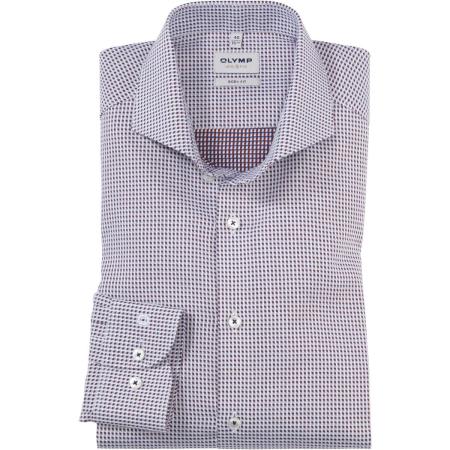 OLYMP Level Five Overhemd blauw/bruin/wit, Motief