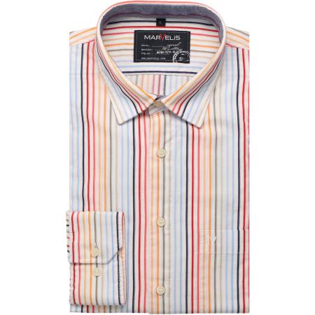 Marvelis Casual Overhemd rood, Gestreept