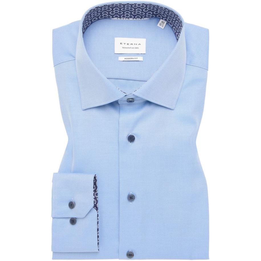 ETERNA Cover Shirt Overhemd blauw, Effen Blauw