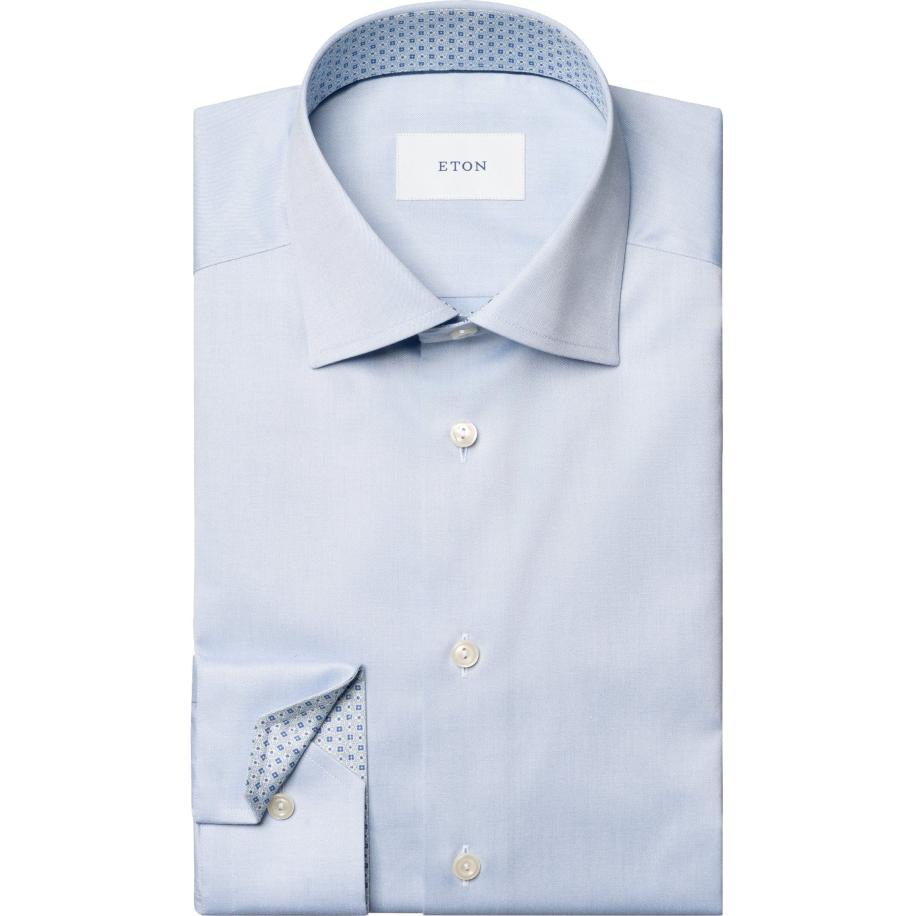 ETON Overhemd lichtblauw, Effen Blauw