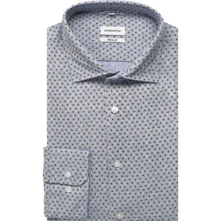 Seidensticker Linnen Overhemd blauw/groen, Bedrukt