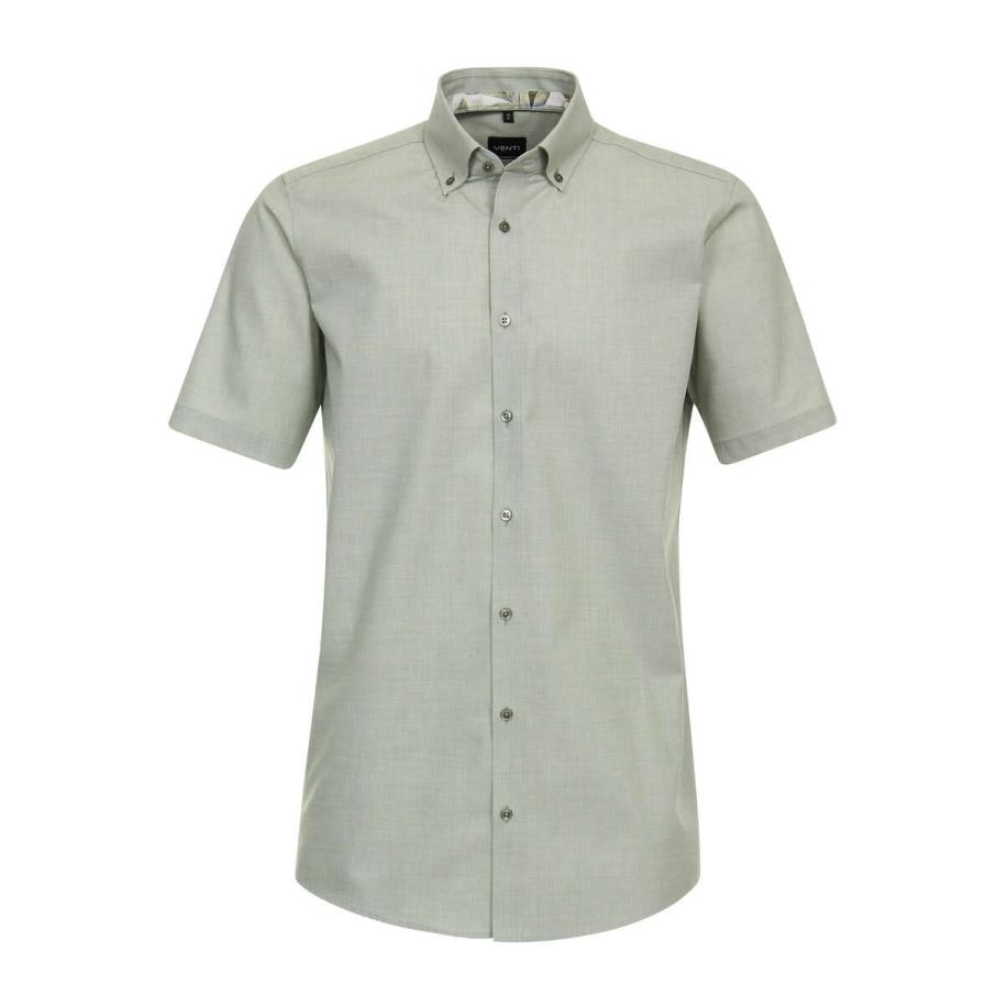 Venti Overhemd Korte mouw groen Groen