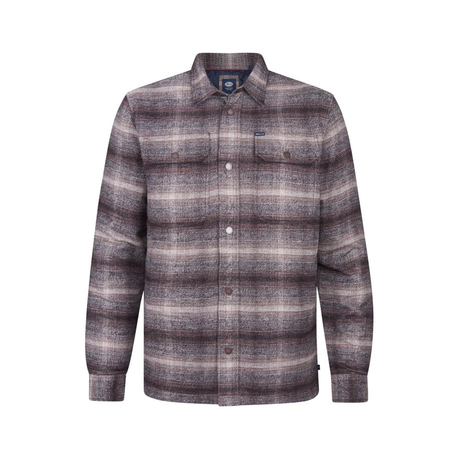 Petrol Industries Petrol Industries Overhemd Menominee aardetinten / wit -