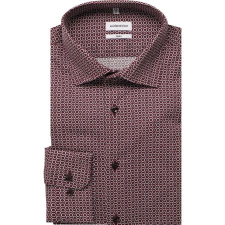 Seidensticker Overhemd paars, Bedrukt