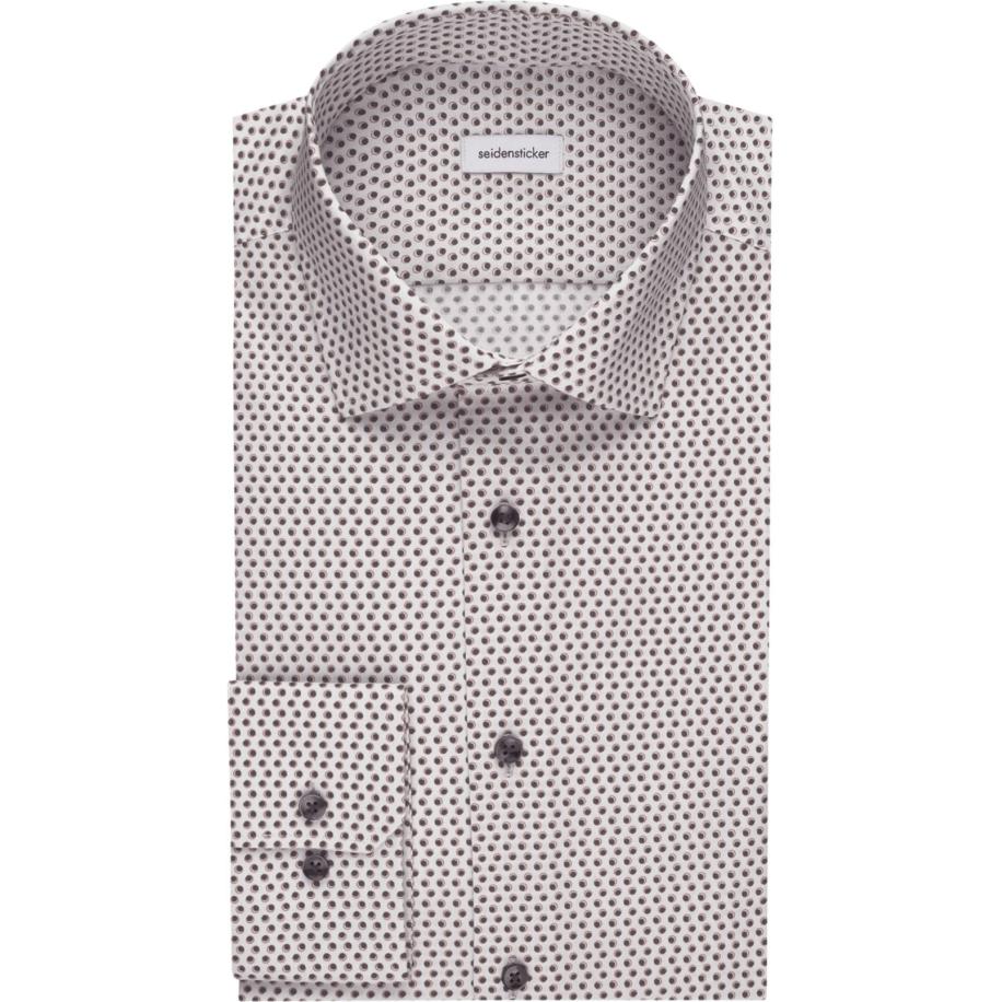 Seidensticker Overhemd grijs, Bedrukt Grijs