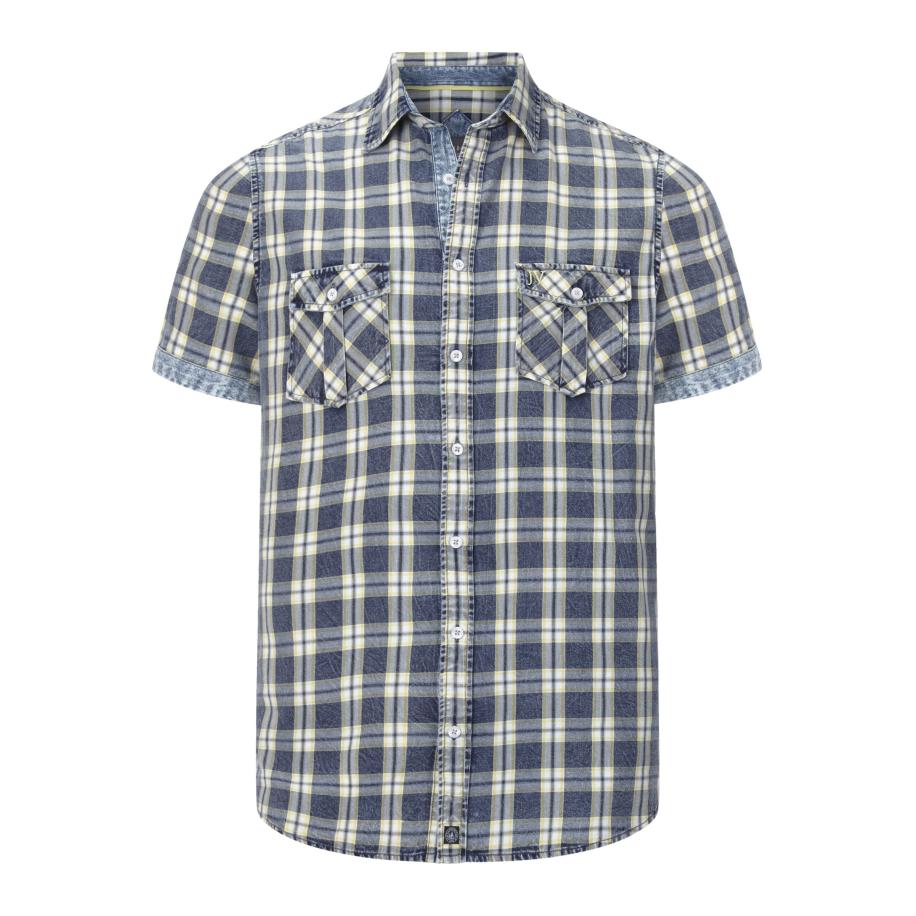 Jan Vanderstorm Overhemd Korte mouw blauw Blauw
