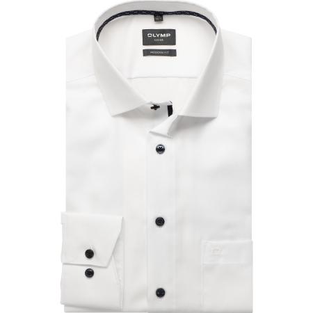 OLYMP Luxor Overhemd wit, Effen
