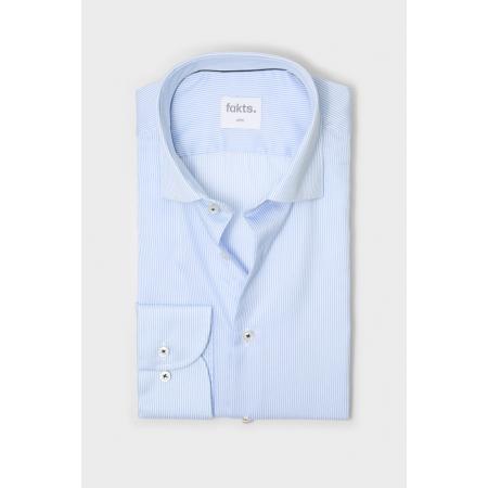 fakts Busy Overhemd lichtblauw, Gestreept
