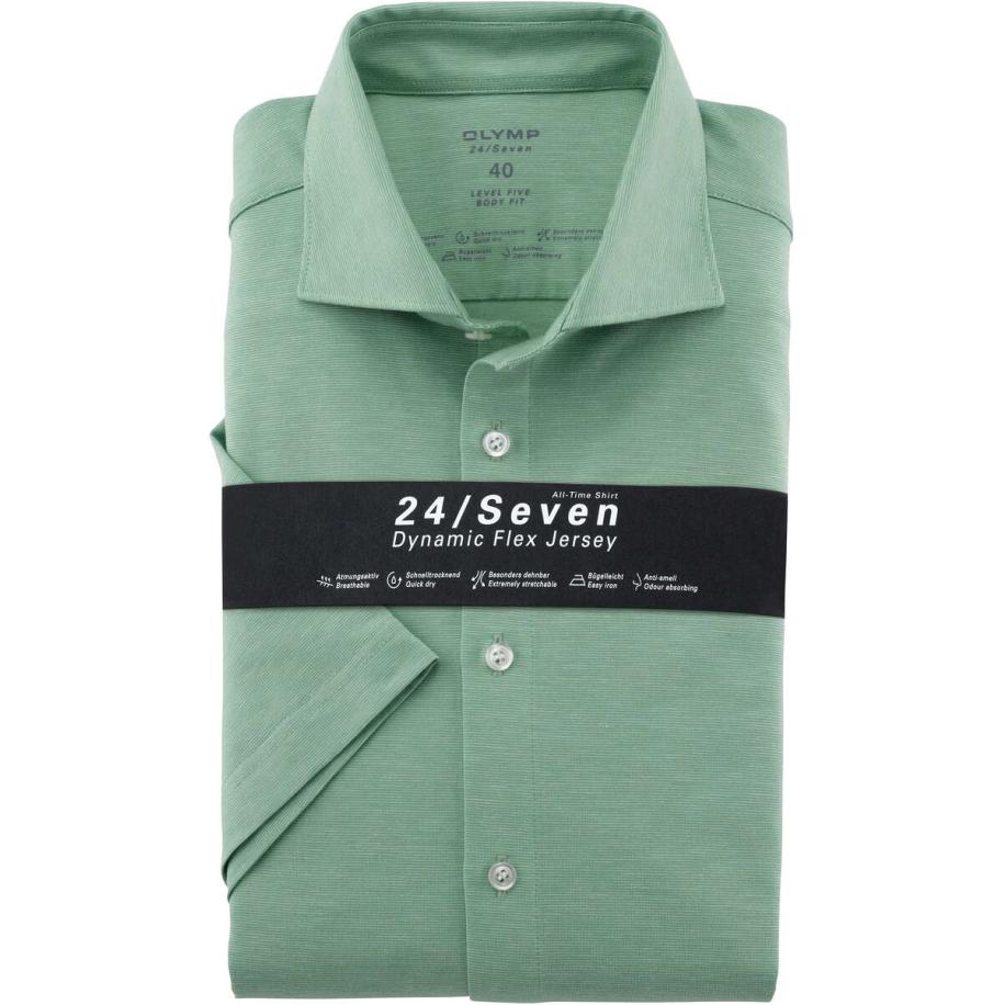 OLYMP Level Five 24/Seven Jersey shirt groen, Melange Groen