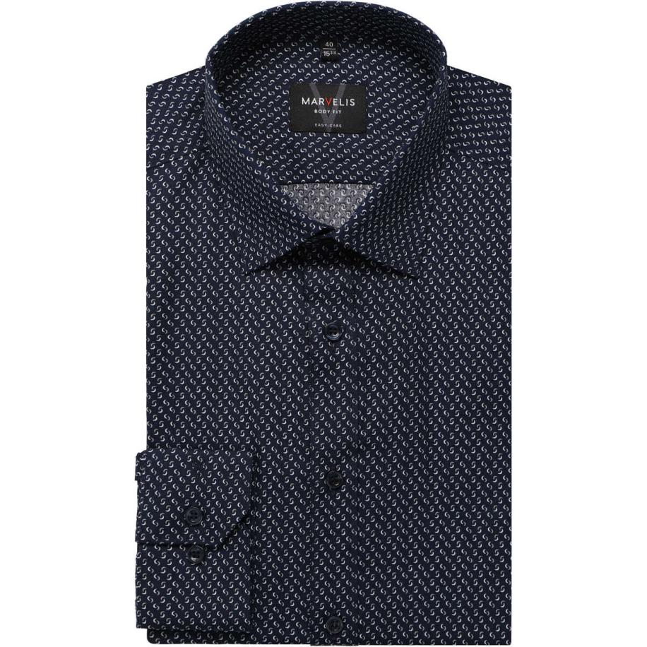 Marvelis Overhemd blauw/bruin, Motief Blauw